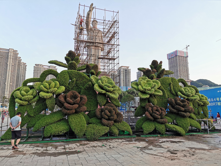 五色草造型,立體花壇,綠雕