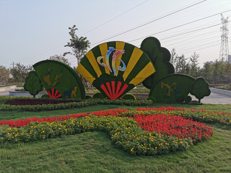 鄭州建國七十周年立體花壇